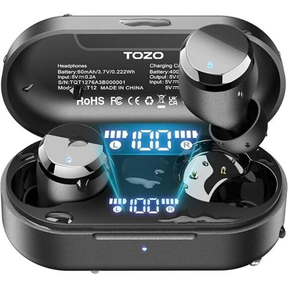 Wireless Bluetooth Earbuds Noise Cancelling Waterproof Headphones 55Hr Playtime - Picture 7 of 7